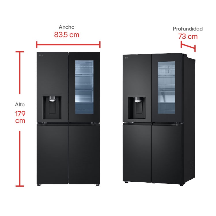 Dimensiones Nevecon French Door InstaView Door-In-Door LG GM57SXM